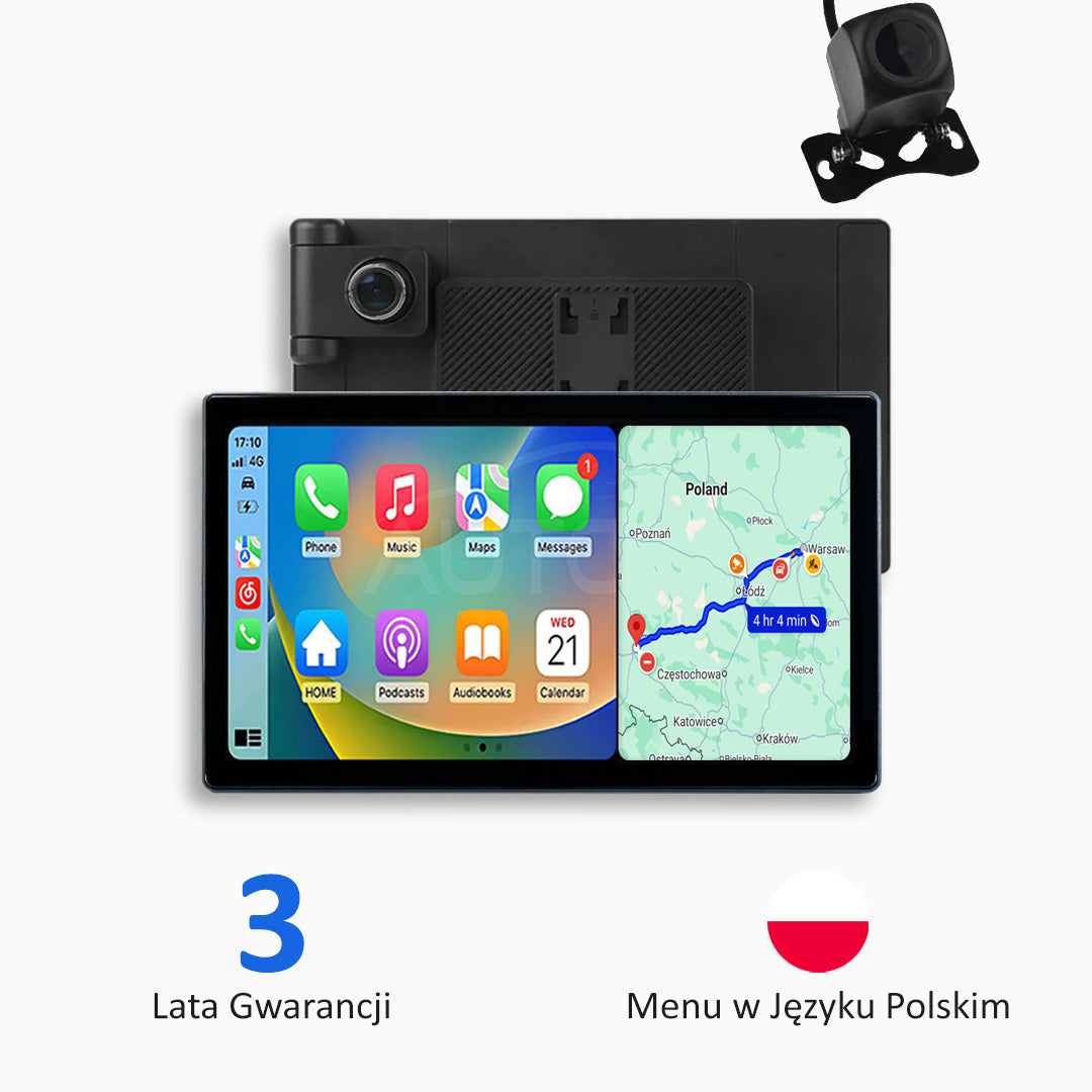 Uniwersalne Urządzenie Multimedialne do Samochodu z Apple CarPlay, Android Auto i Rejestratorem Wideo (Model 2026)