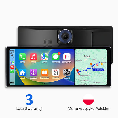Uniwersalne Urządzenie Multimedialne do Samochodu z Apple CarPlay, Android Auto i Rejestratorem Wideo (Model 2025)